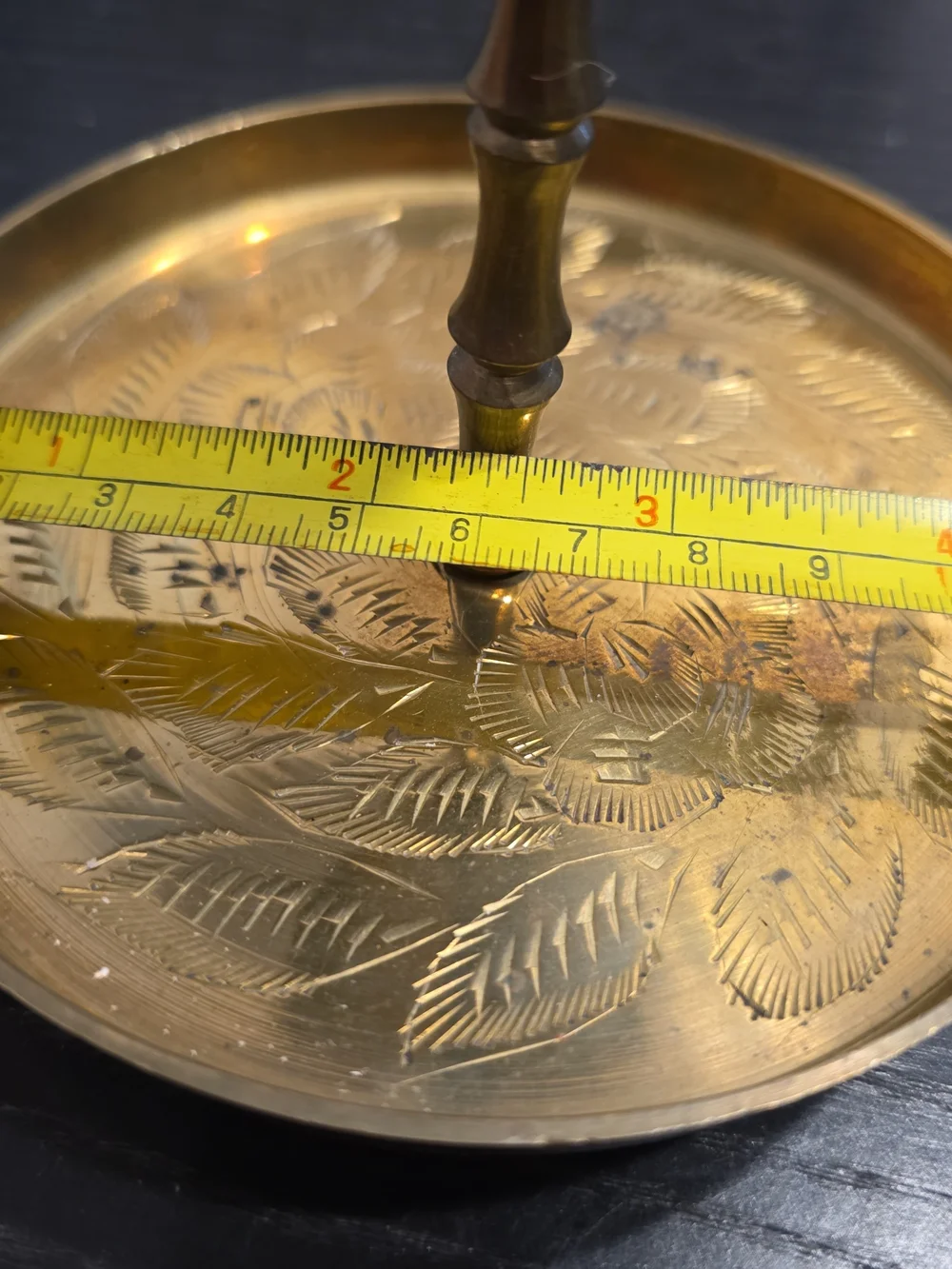 Brass Decorative Trinket Tray with Covered Compartment